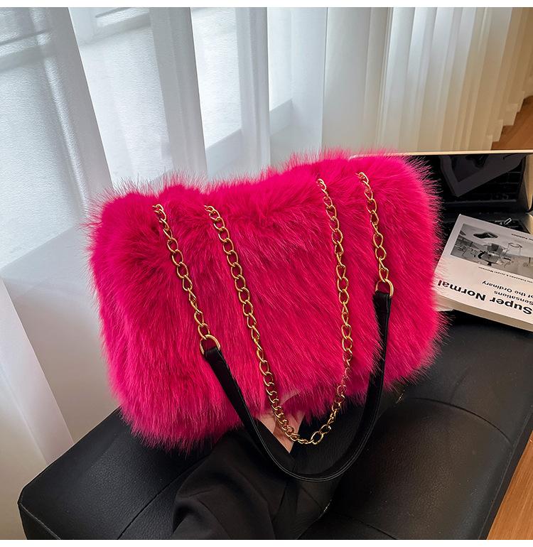 

Mao Mao bag women s autumn and winter new casual shoulder bag large-capacity messenger bag Korean version simple tote bag plush bag розы красного