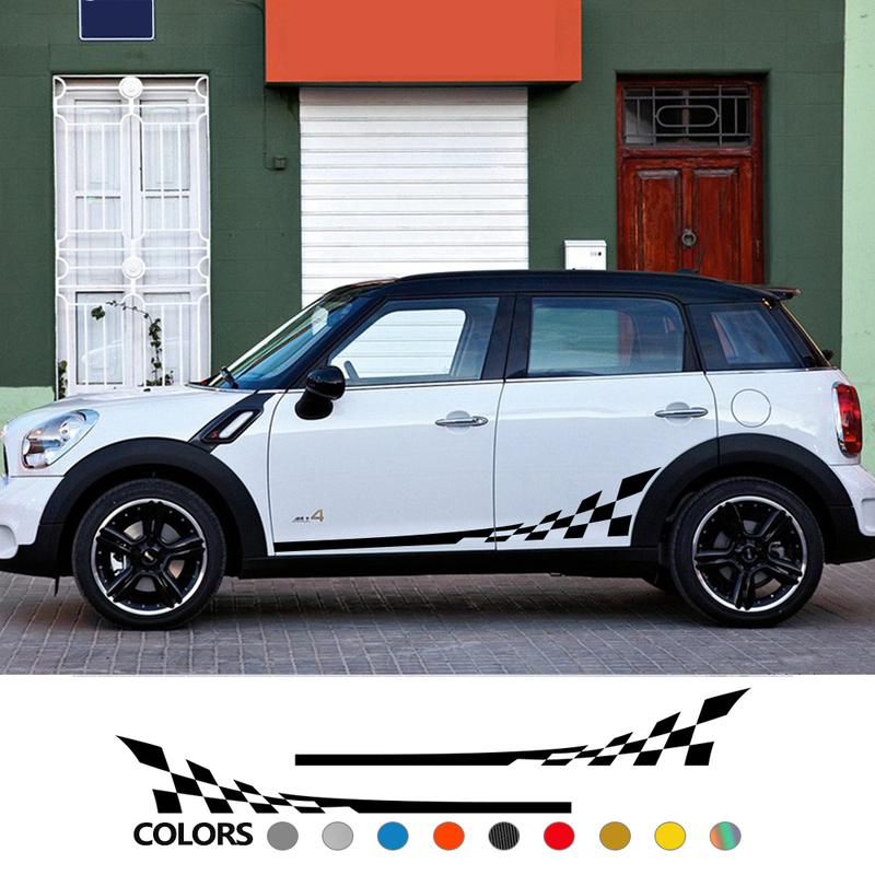 Car Door Side Stickers For Mini Cooper R56 R57 R58 R50 R52 R53 R59 R61 Countryman R60 F60 F55 F56 F54 Racing Sport Decal
