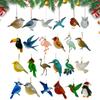 2025 Christmas Calendar Sea Glass Bird Advent 2D Acrylic Decor 24 Days Bird Christmas Countdown Decorations For Home Tree Car
