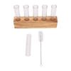 Plant Propagation Tubes Wooden Base Clear Glass Vases Indoor Grass Propagation Station For Balcony Counter Top with