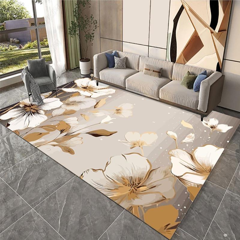 Koberec ve stylu Evropy se zlatými květy Obývací pokoj Pohovka Ložnice Noční stolek Pracovna Vstupní dveře Rohožka Protiskluzová Lehký luxus Domácí dekorace Podložka