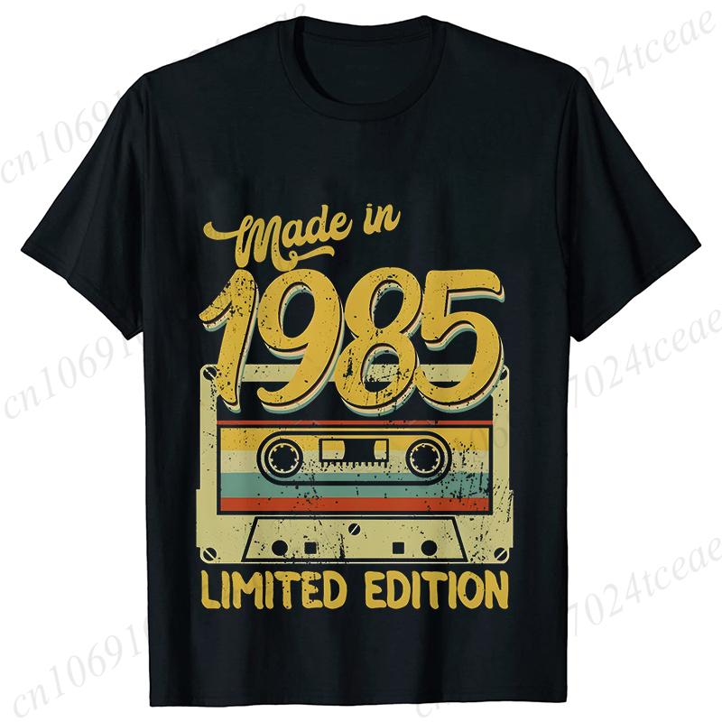 Fashion Birthday Gift for Men T-shirt Vintage Made in 1985 40th Birthday 40 Years Old Tops Summer Streetwear Short Sleeve Tees