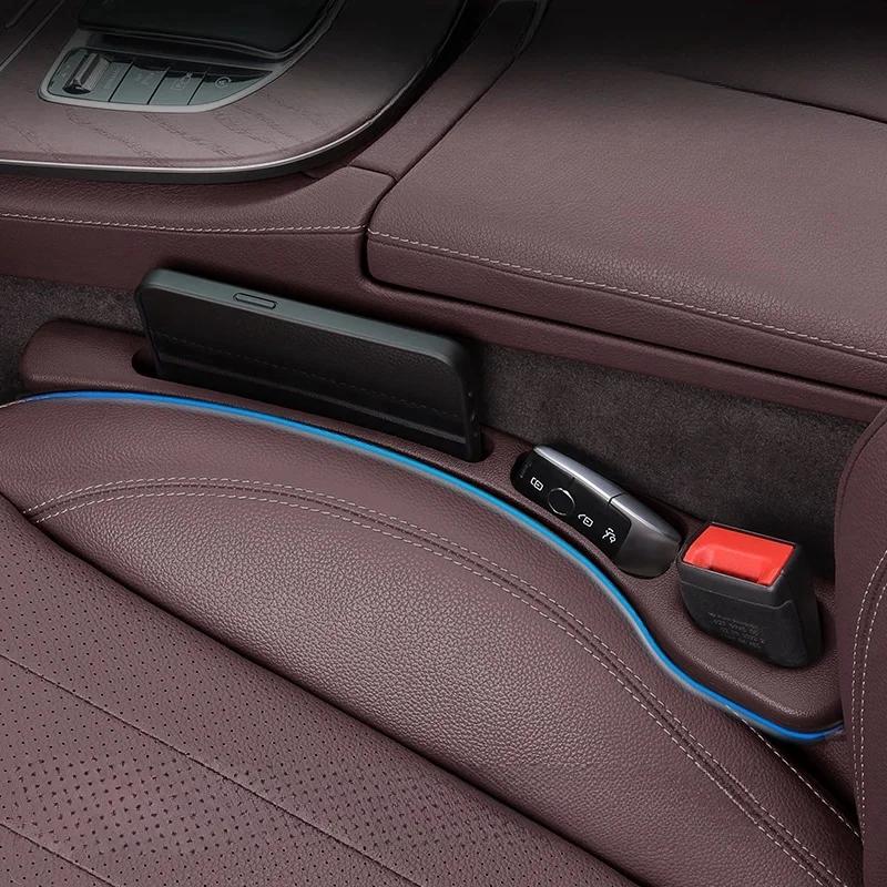 2pc Car Seat Gap Filler Organizador Pu À Prova D'Água Carro Assento Gap Plug Tira com 2 Ranhuras Assento Gap Armazenamento Auto Interior Acessório