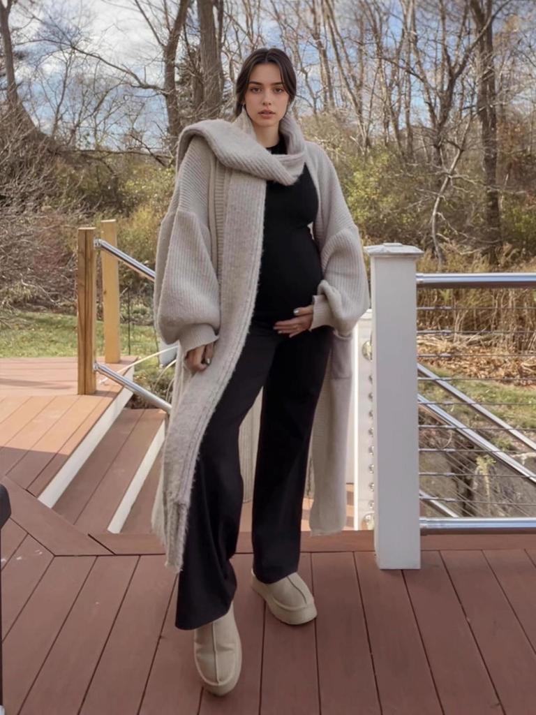 7061 European Maternity Support Pants: Casual Non-Constricting Wide Leg for Spring & Autumn