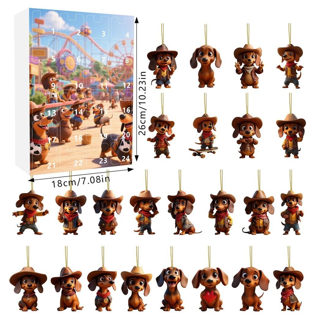 Christmas Dachshund Blind Box Decor With Acrylic Material For Holiday Tree Ornaments And Gift Giving