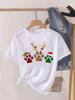 Lady New Year Short Sleeve Print Fashion Unisex Shirt Tee Top Paw Dog Cat Trend Cute Christmas Clothing Clothes Graphic Tshirt