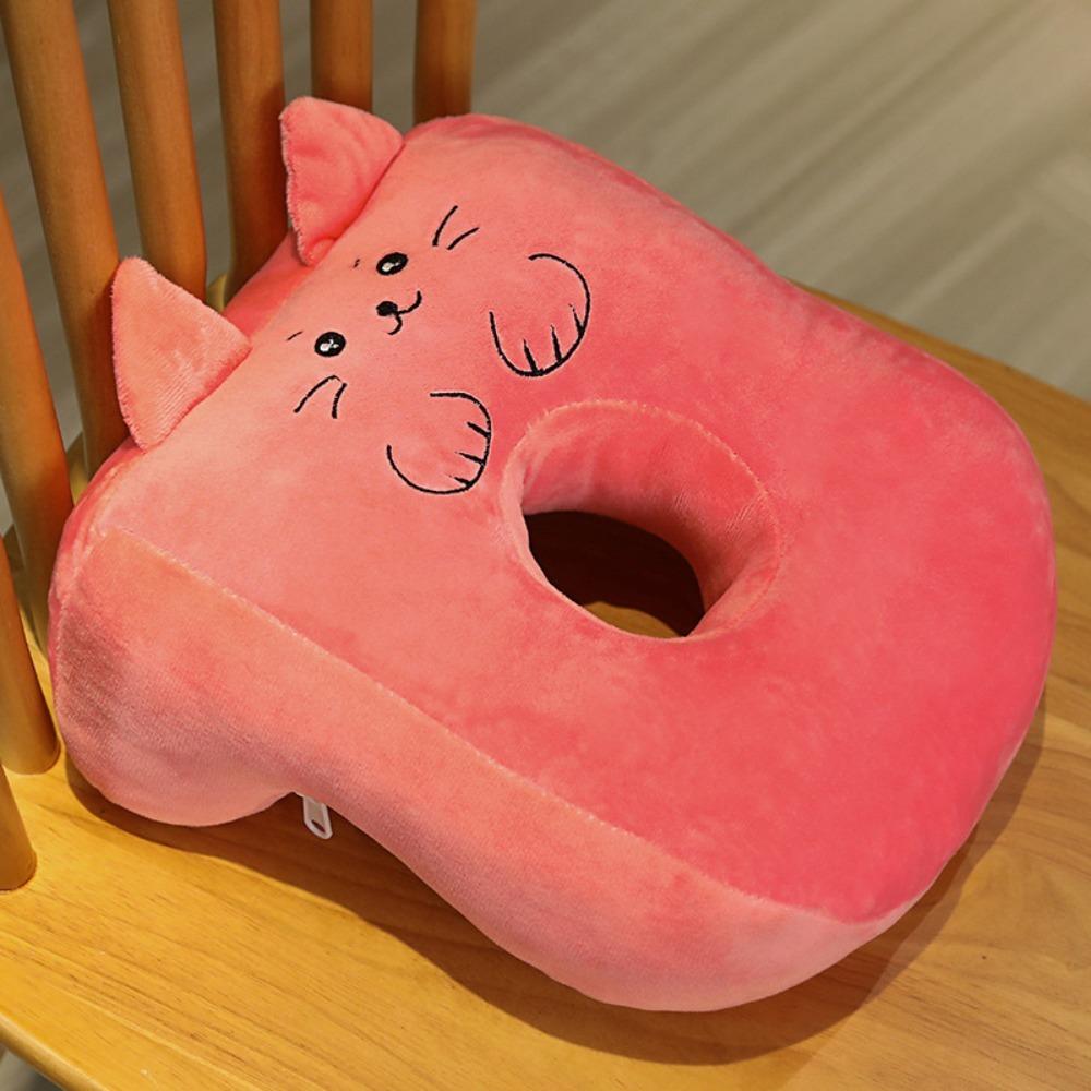 Hollow Hole Plush Nap Pillow Cartoon Neck Support Nap Accessories Sleeping Pillow Students