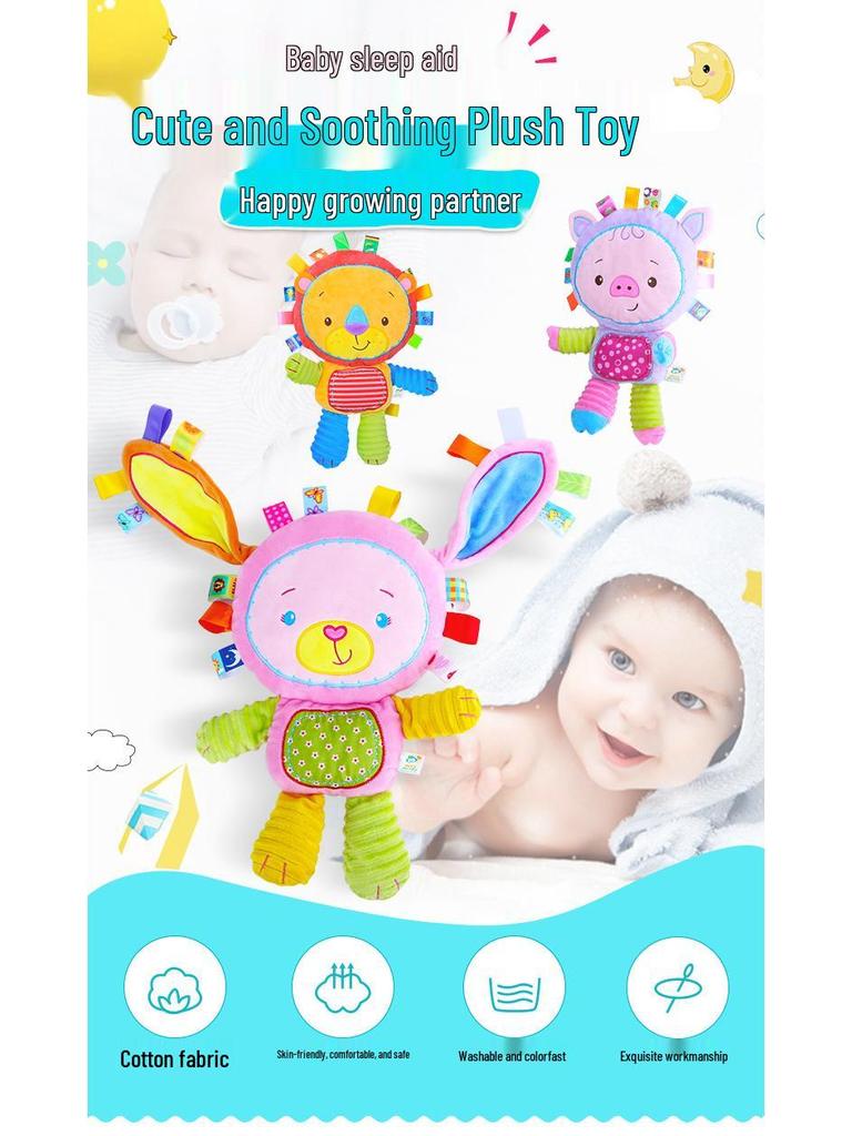 Happy Monkey Baby Plush Rattle - Soft Soothing Toy for Newborns