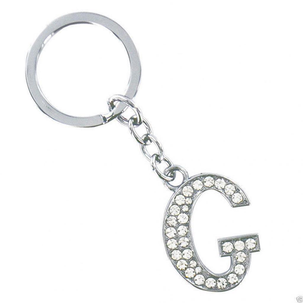 Portachiavi Con Lettera Iniziale E Strass - Regalo Per Donne E Uomini - 3