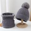 Hat Women's Autumn and Winter Snow, Cute Versatile Scarf Suit Hat Fashionable Velvet Thickened Knitted Hat Tide