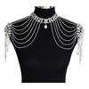 Fashionable Luxury Wedding Zircon Rhinestone Wavy Diamond-encrusted Shoulder Chain Wedding Dress Long Shoulder Strap Body Chain