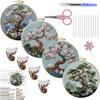 1pc Peach and Pine Tree Pattern DIY Embroidery Kit for Beginners