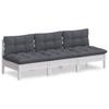 Vidaxl 3-Osobowa Sofa Ogrodowa Z Antracytowymi Poduszkami, Sosnowa