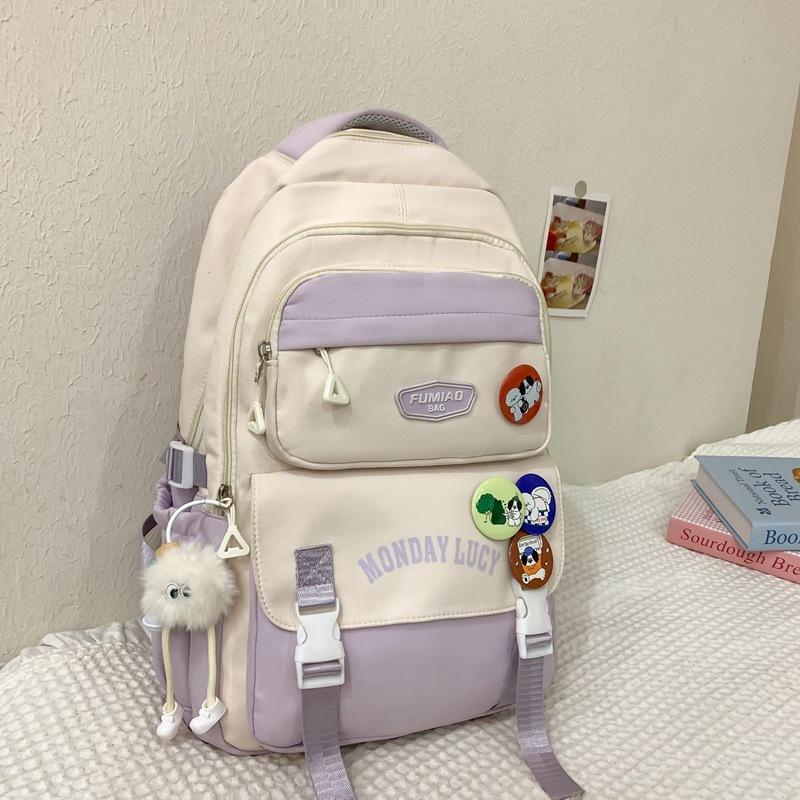 Schoolbag1011 Korean Version of Junior High School Student Schoolbag Winter New Backpack Fashionable Versatile Japanese Large-capacity Backpack Women