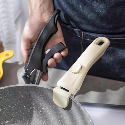 Ergonomic Removable Pot Handle Universal Pot Replacement Clip Detachable Frying Pan Handle  Dish