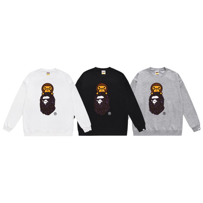 Ape Head Print Unisex Casual Loose Pullover Sweatshirt - Autumn/Winter Trend for Teens