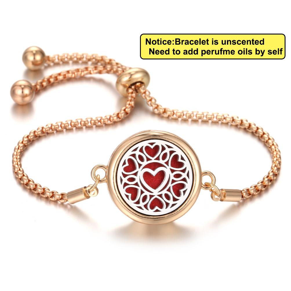 New Aromatherapy Diffuser Bracelet Essential Oil Diffuser Bracelet Alloy Stainless Steel Perfume Aroma Locket Bracelet for Women