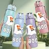 1PC Im Here For Boo Ghost Art 750ml Color Plastic Sports Water Bottle Leakproof Flip Straw Lid Suitable for Sports Office Home Use