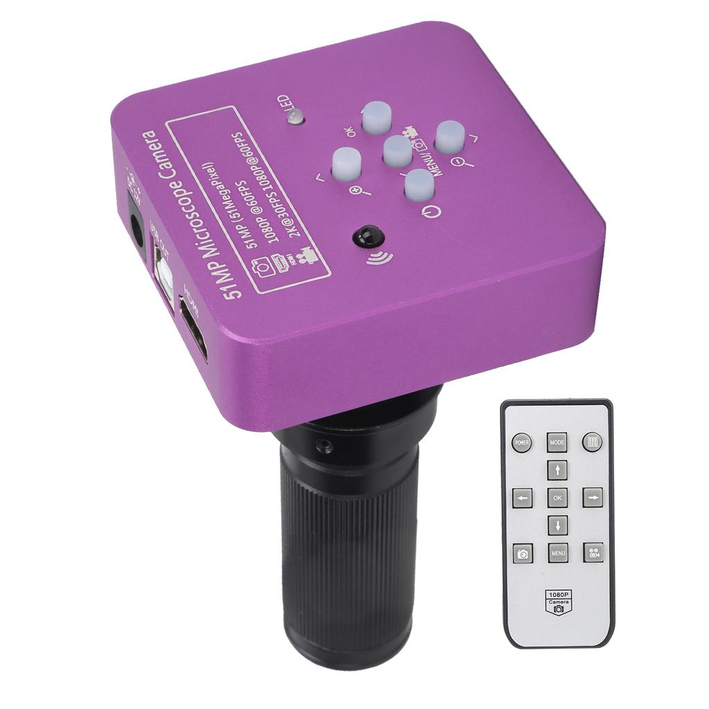 USB FHD Video Microscope Camera 51MP HD Multimedia Interface Microscope Camera with Remote Control AC 100‑240VUS Plug
