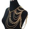 Gold Necklace Shoulder Chain Metal Body Chain Creative Tassels Costume Armband  Party Decoration