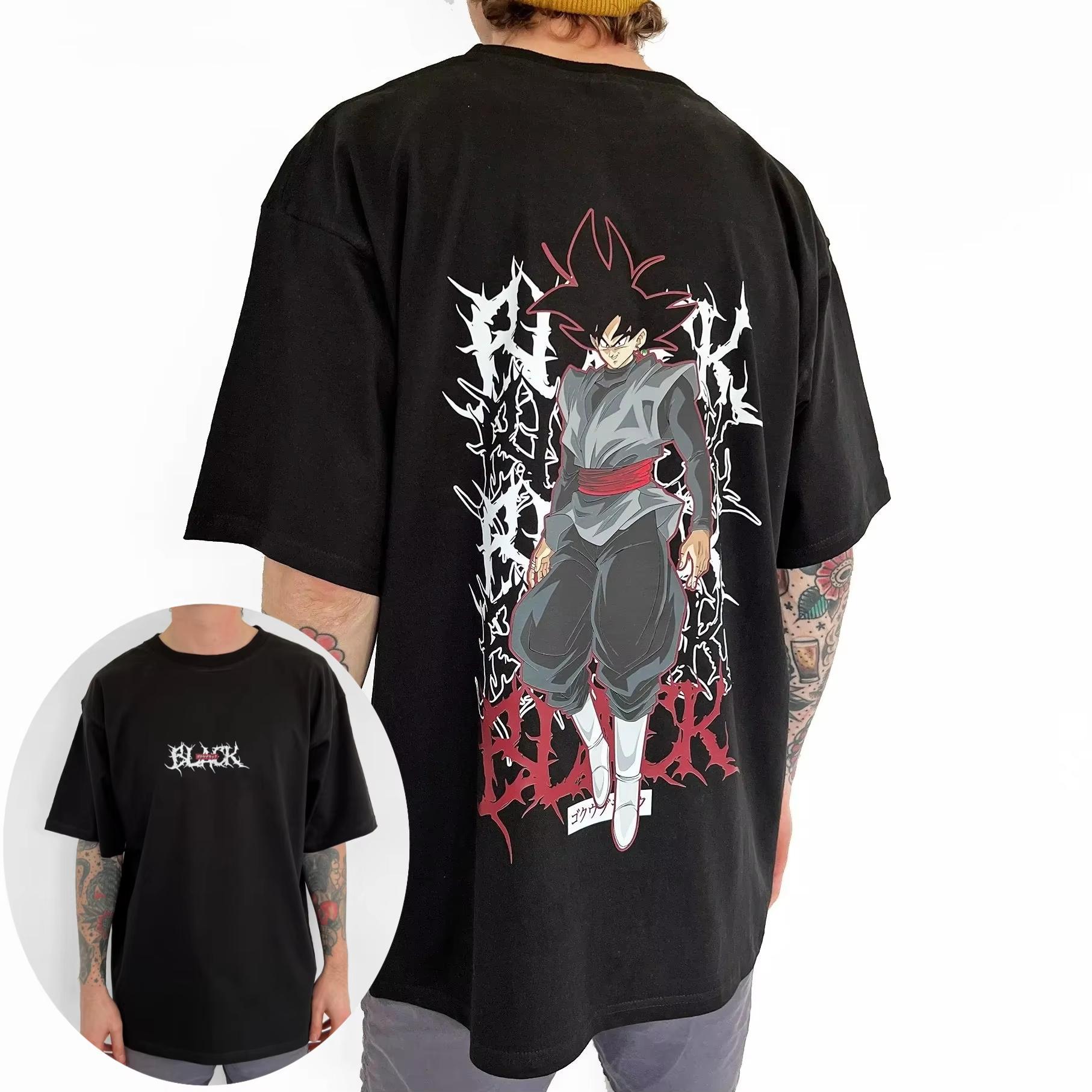 2026 new Dragon Ball Tshirt Black Goku Japanese anime summer new style shortsleeved hiphop style S