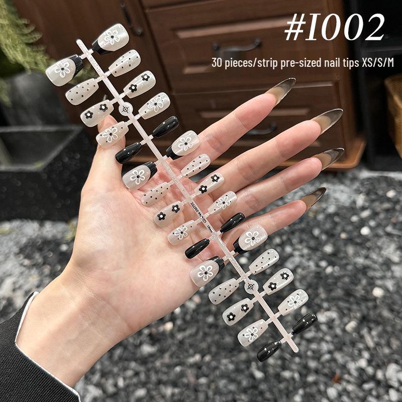 Rhinestone Gradient Blush Mermaid Cat-Eye Camellia Lily Nail Stickers - Set of 30 Pieces