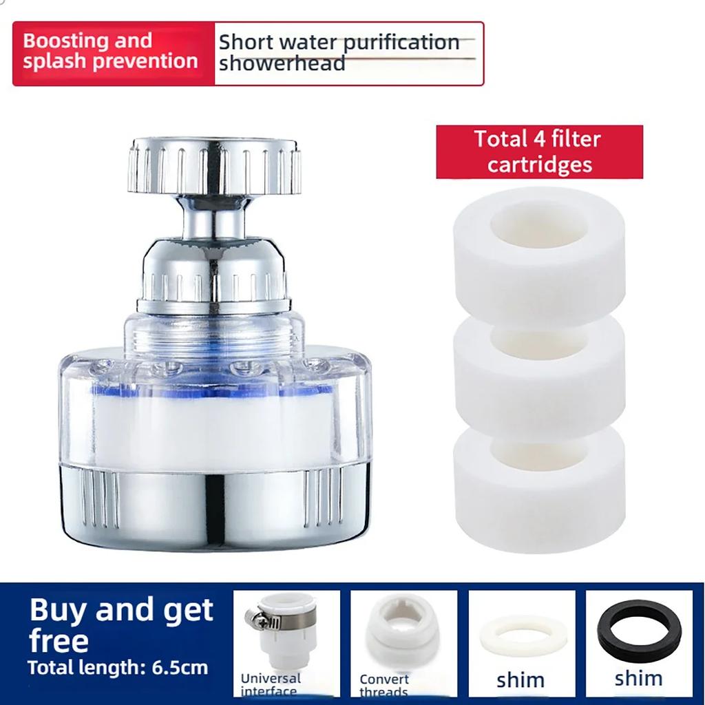 Kitchen Faucet Water Filter For Bathroom Shower Kitchen 360° Tap Water Purifier Water Purification Remove Heavy Metal Impurity