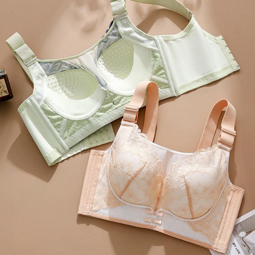 Exquisite Lace Massage Particles Plus Size Underwear Tube Top U-shaped Beautiful Back Thin Breathable Large Size Bra