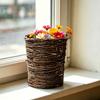 Geflochtener Dekorativer Korb Natürliches Rattan-Material Handgefertigt Rustikales Design Home Storage Organizer Innen- und Außenbereich