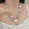 Seaside Vacation Wind Shell Necklace Women's Summer New Design Sense Versatile Woven Rope Sweet Collarbone Chain