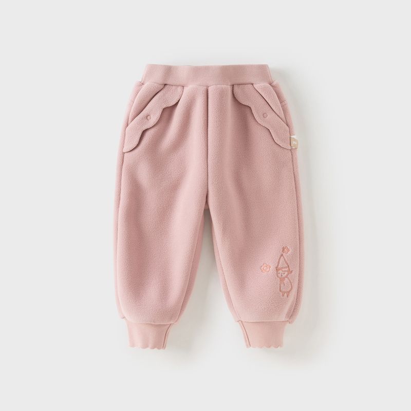 David Bella Children's Clothing Knitted Fleece Pants 2026 Winter New Style Girls' Fleece Jogger Pants Class a