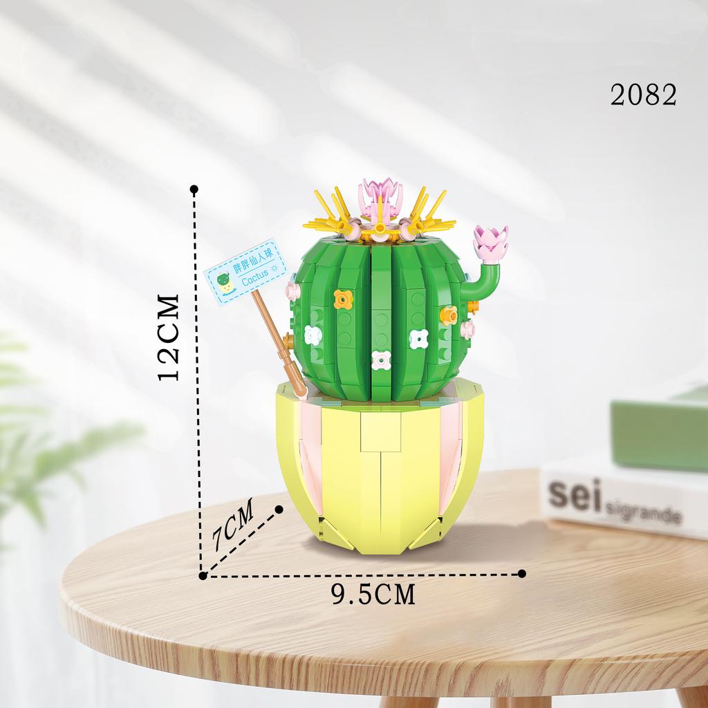 Non-Toxic Rose Flower Building Block Brick Eternal Bouquet Prickly Pear Model Plant Decoration Educational Toy For Kids Birthday Gift