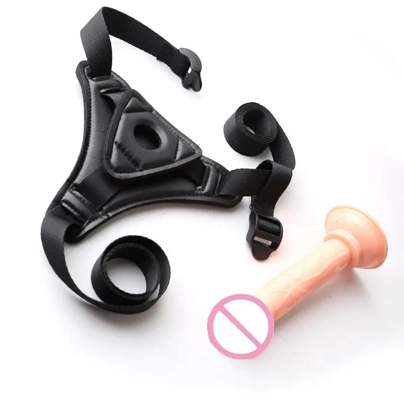 Damen Leder Latex Sexy Exotische Höschen Bondage Strapon Keuschheitshose Mit Penis Set Fetisch Body Harness Paare Flirten Spielzeug