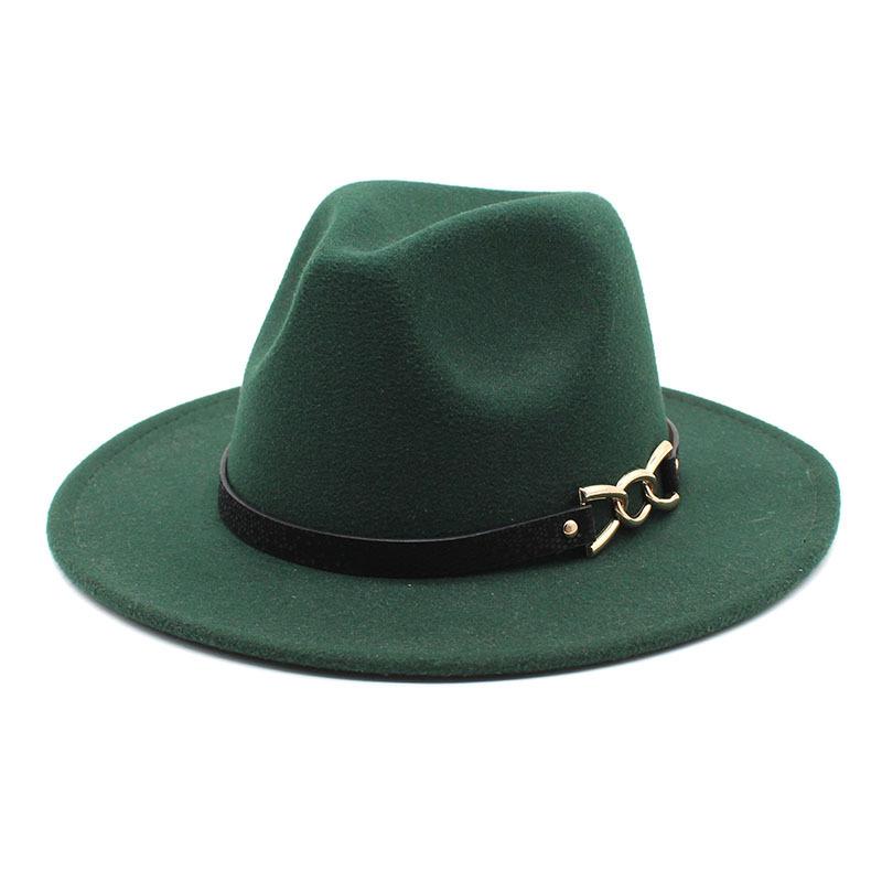 Big Brim Brown Belt British Retro Felt Hat Western Denim Woolen Tibetan Hat Jazz Hat