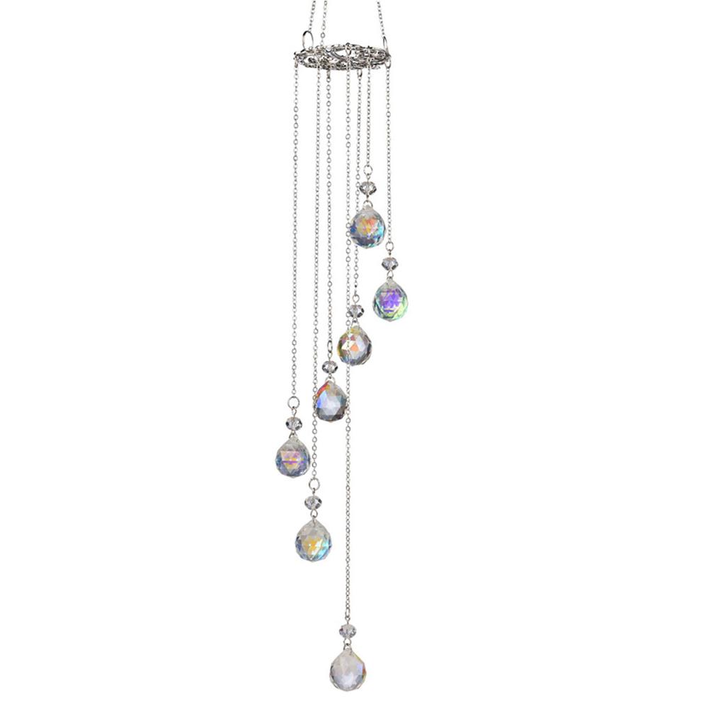 Hanging Crystal Suncatchers Window Wind Chimes Prism Ornament for Indoor or Outdoor Use Festivals Party Decoration