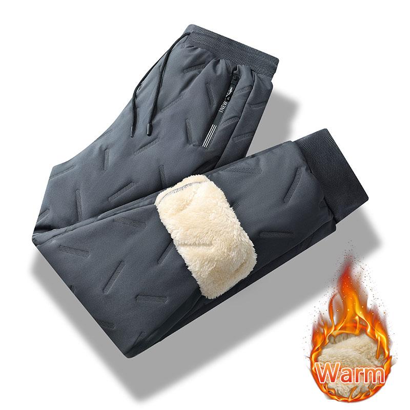 Winter Running Pant Cashmere Thicken Fleece Windproof Sweatpants Men Joggers  Cotton Warm Pants Male Waterproof Thermal Trousers