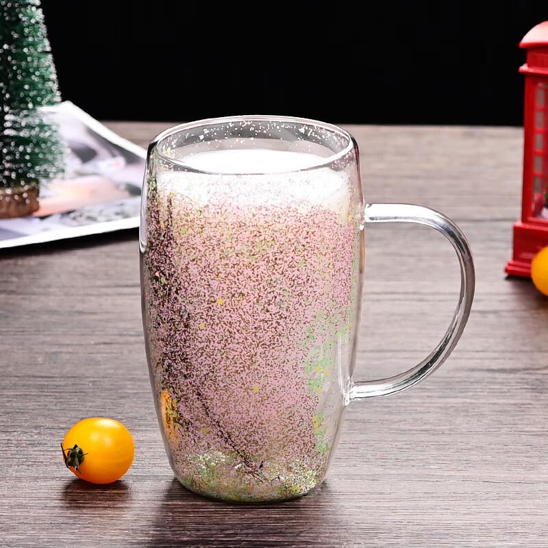 

Shineqi Double-Layer Dried Flower Petal Glass Cup