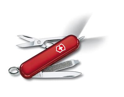 VICTORINOX Signature Light Red Knife Disaster Prevention Goods Ballpoint Pen with LED Light Swiss Made with 7 Functions Multi-Tool [] 0.6226.WL