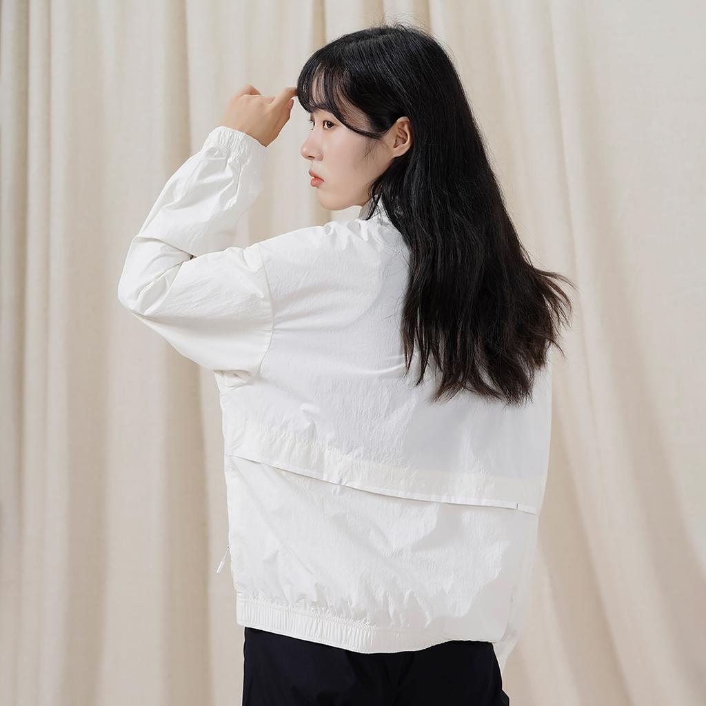New Balance Jackets Women's White Stand Collar Moderate 5AC38372-WT