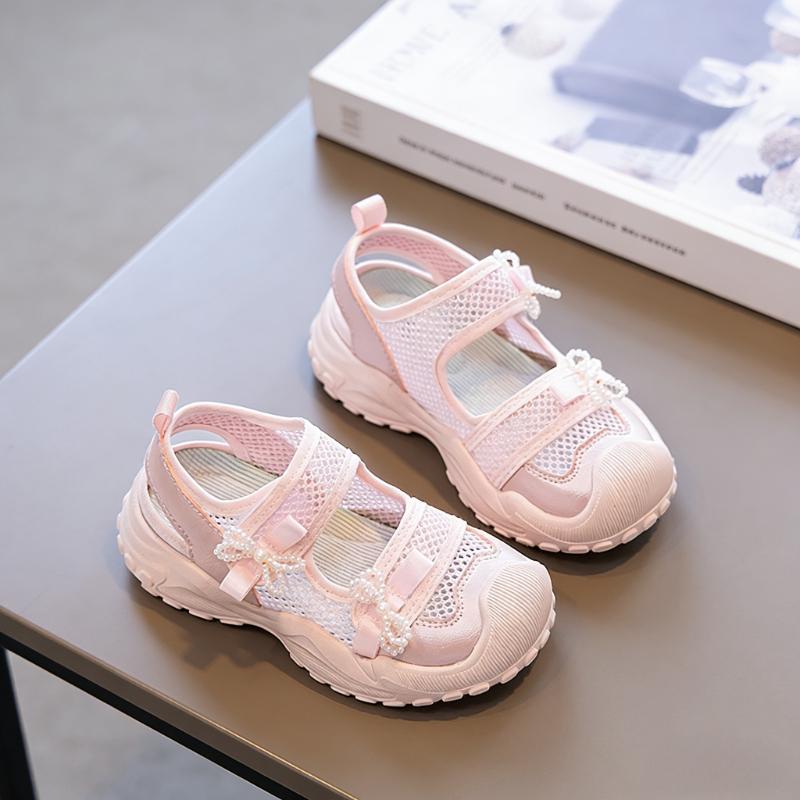Children Mesh Sandals Summer Running Non-slip Girls Chunky Hollow-out Shoes Fashion Breathable Causal School Kids Sports Sandals