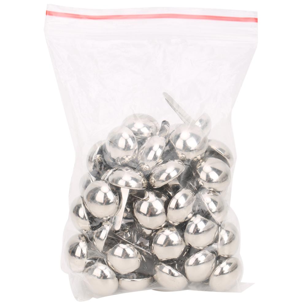 50PCS Zinc Alloy 15MM Mushroom Shape DIY Decoration Stud Rivets for Bag Shoes Hat Clothes AccessoriesSilver