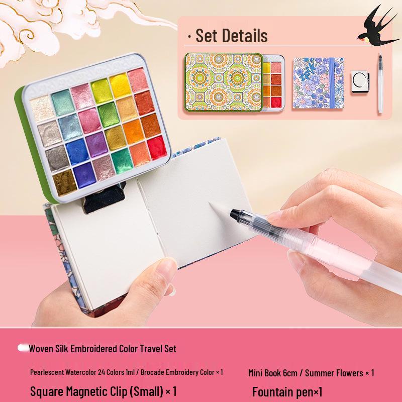 Feile Bird 60-Farben Dunhuang schillernde perlmuttfarbene Aquarell-Geschenkbox für chinesische & Thangka Goldlinienmalerei