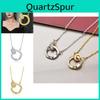Nuevo Elegante Collar de Acero de Titanio Para Mujeres Con Elegante Diseño de Doble Anillo y Colgante Geométrico