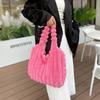 Stilvolle, geräumige Plüsch-Tragetasche, weiche, urban-schicke, flauschige Schultertasche