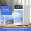 Miniature Desktop Humidifying Air Conditioner Fan Usb Rechargeable 900ML Water Tank Cooling Fan with Breathing Light