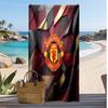 Manchester United Bedrucktes Strandtuch Schnelltrocknend Weiches Handtuch Tragbare Große Rechteckige Stranddecke für Reisen Schwimmbad