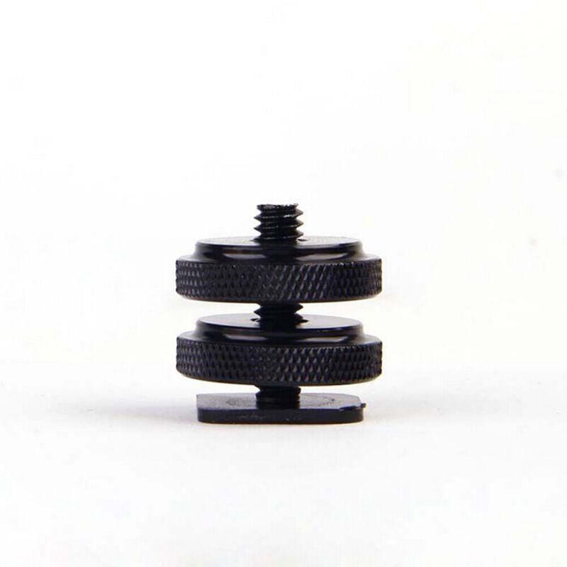 1/4" Inch Dual Nuts Tripod Mount Screw To Flash Camera Hot Shoe Adapter