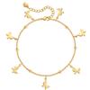 Simple Ins Style 18k Gold Plated Butterfly Copper Women Anklet Foot Jewelry