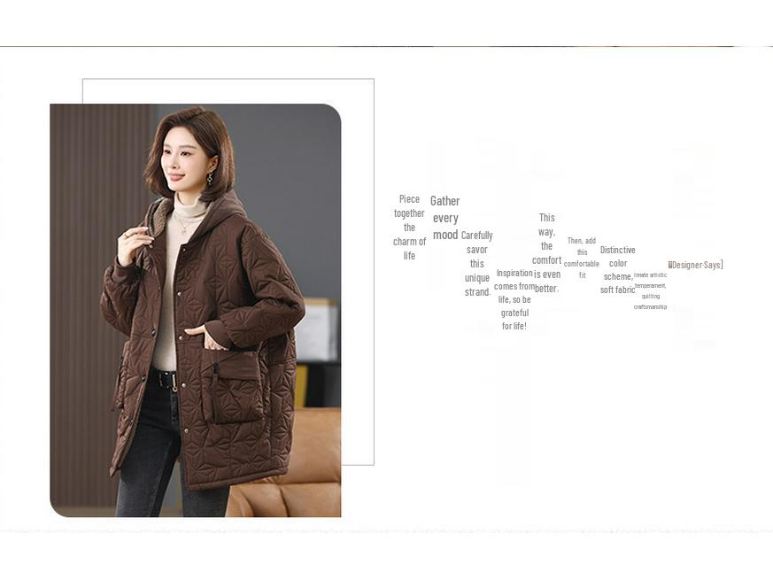 Women's Plus Size Winter Fleece-Lined Cotton Jacket 2024 - Middle-Aged & Elderly Casual Warm Coat