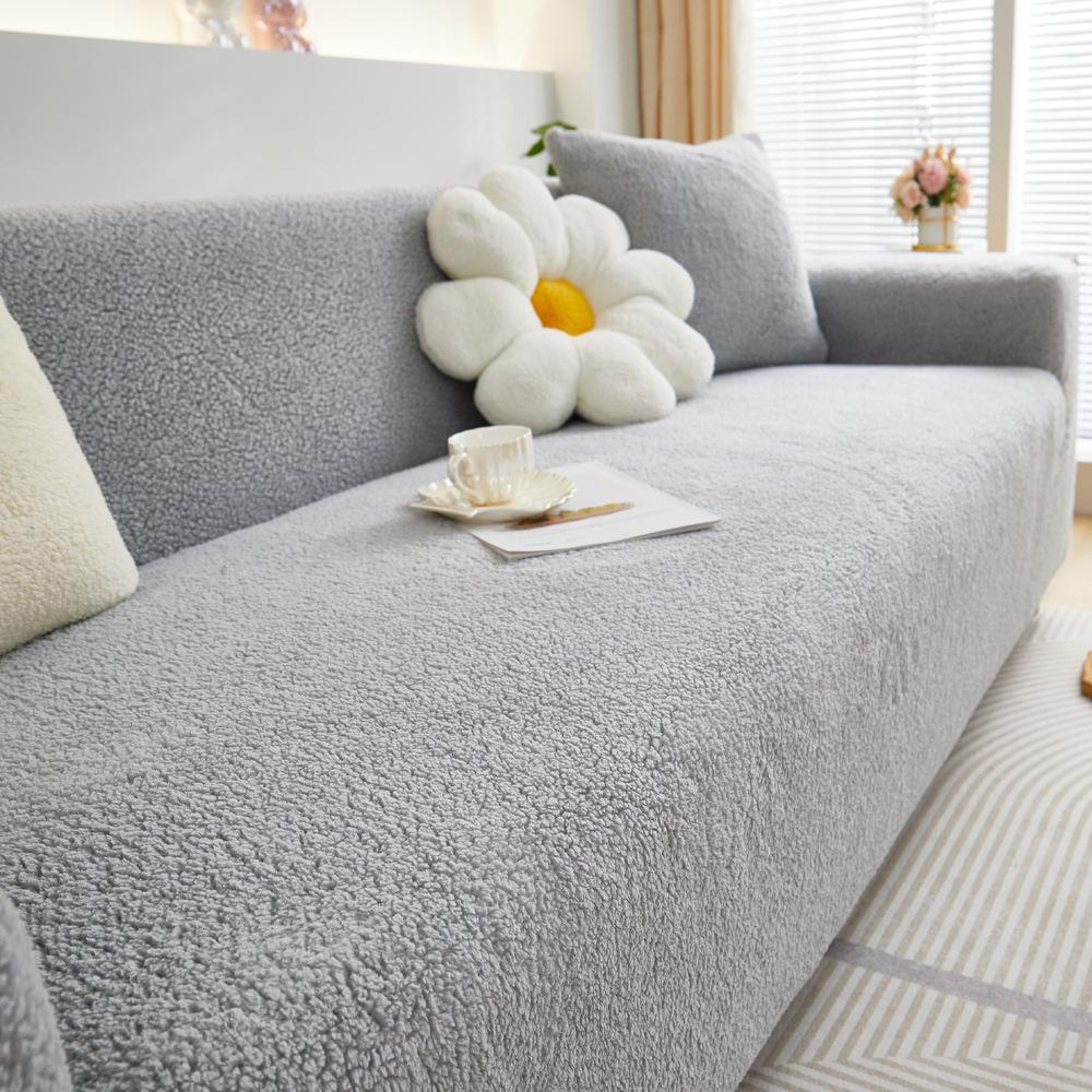 Velvet Winter Stretch Sofa Cover All-Inclusive Universal Cover Thickened Fleece Autumn and Winter Non-Slip Anti-Scratching Sofa Cover